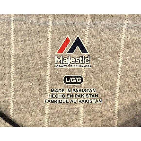 San Francisco Giants T-Shirt L Buster Posey Majestic From the Stretch Pinstripe - Picture 5 of 8